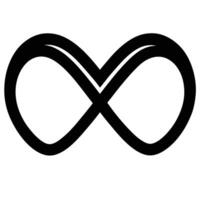 Infinity Heart Silhouette Isolated on White vector