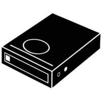 Optical Disk Drive Silhouette on White vector