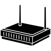 Network Router Silhouette Isolated on White Background vector