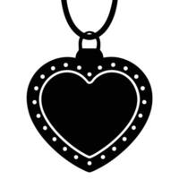 Silhouette of Heart Locket on White Background Representing Love vector