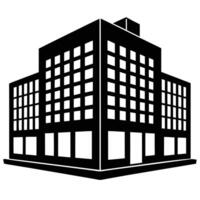 Office Building Silhouette Isolated on White vector