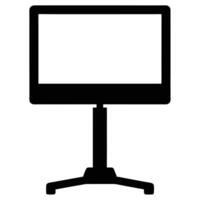 Monitor Stand Silhouette Flat Illustration vector