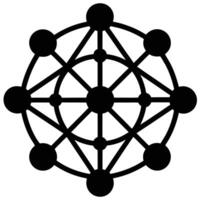 Digital Network Connection Symbol Silhouette on White Background vector