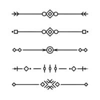 Line dividers with artistic calligraphy elements vector