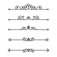 Line dividers with abstract shapes and details vector