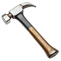 Claw Hammer with a Black and Bronze Metal Handle Isolated on a Transparent Background png