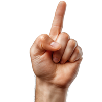 Hand with an Extended Index Finger Signifying Attention Isolated on Transparent Background png