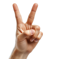 Hand Forming a V Shape for Peace or Victory Isolated on a Transparent Background png