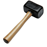 Close-Up of a Well-Worn Sledgehammer with a Sturdy Wooden Handle and Rugged Metal Head on Transparent Background png