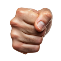 Close-Up of a Determined Clenched Fist Isolated on Transparent Background png