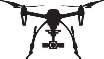 Drone Silhouette Flying High Against a Clear Sky vector