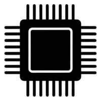 Microchip Silhouette on White Background vector