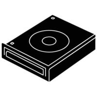 Optical Drive Silhouette on White Background vector