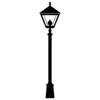 Lamp Post Silhouette Isolated on White vector