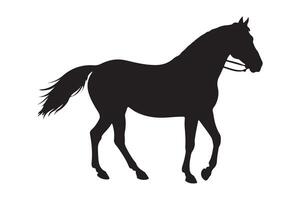 corriendo caballo silueta en blanco antecedentes vector