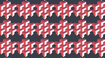 pattern isometric cubes in shades of red and pink against a dark background. Perfect for adding a touch of modern, abstract design to your projects. vector