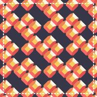 colorful 3d hexagonal cube pattern of geometric shapes with a retro aesthetic vector