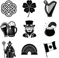 Festive St Patrick Day design for holiday themes icon set vector