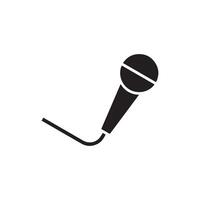 Minimalist Black Microphone Icon for Media Design vector
