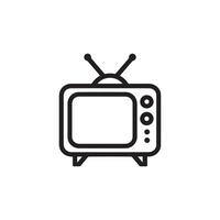 Minimalist Retro Television Icon with Antenna and Buttons vector