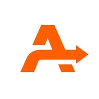 logo from the combination of the letter a and a forward arrow vector