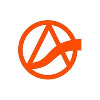 modern and simple logo Circle A with Ribbon vector