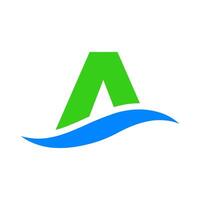 Letter A and Abstract Waves vector