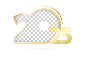 Year 2025 with place for image. vector