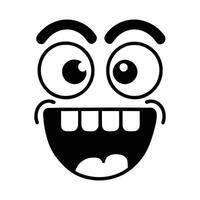 Funny cartoon face with exaggerated expression vector
