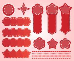 Versatile set of red labels, badges, and tags. Perfect for product labeling, promotions, and web banners. vector