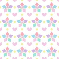 Star heart shape of pastel colorful. Cute style. Seamless pattern on white background. vector