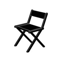 folding chair silhouette on white background vector