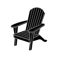 adirondack chair silhouette on white background vector