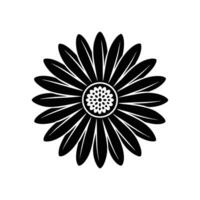flower silhouette, daisy icon illustration vector