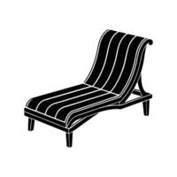 chaise silhouette on white background vector