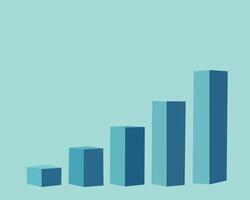 a graph of a bar chart with a blue background vector