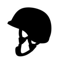 a helmet is shown in black silhouette on a white background vector
