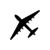 airplane icon black Design vector