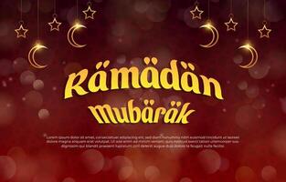 ramadan mubarak 2025 template banner with beautiful islamic ornament with red background design 05 vector