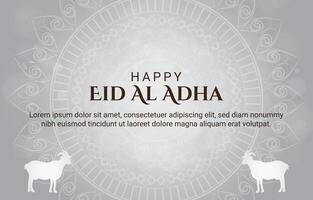 happy eid al adha template banner with abstract gradient white background design vector