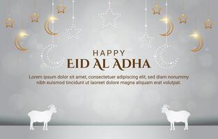 happy eid al adha 2024 template banner with abstract gradient white background design1 vector