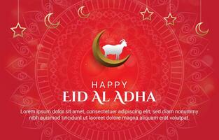 happy eid al adha template banner with abstract gradient white background design2 vector