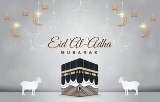 happy eid al adha 2024 template banner with abstract gradient white background design2 vector