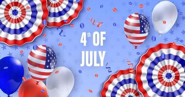 4th of july realistic background composition vector
