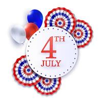 4th of july realistic frame template vector