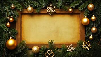 Backround template with wooden background and christmas ornament mockup. New year and xmas photo