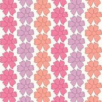A pattern with pink and purple flowers on it vector