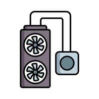 Realistic CPU Fan Icon Perfect Detail for Your Design vector