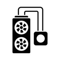 Compact CPU Cooler Icon Space-Saving Design for Your Projects vector