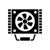 High Performance CPU Cooler Icon Symbol of Reliability vector